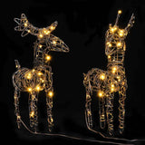 Vidaxl Decoraciones navideñas Reindeer 2 ST 80 LED RATTAN Cálido White