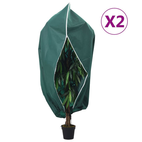 Vidaxl plantenhoezen met ritssluiting 2 st 70 g m² 2,36x2 m