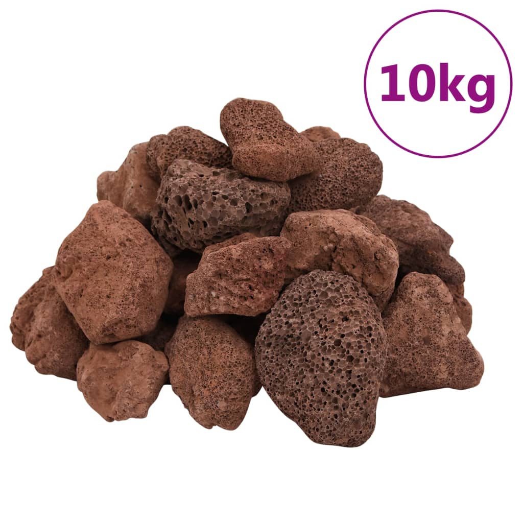 Vidaxl lavastenen 10 kg 5-8 cm rood