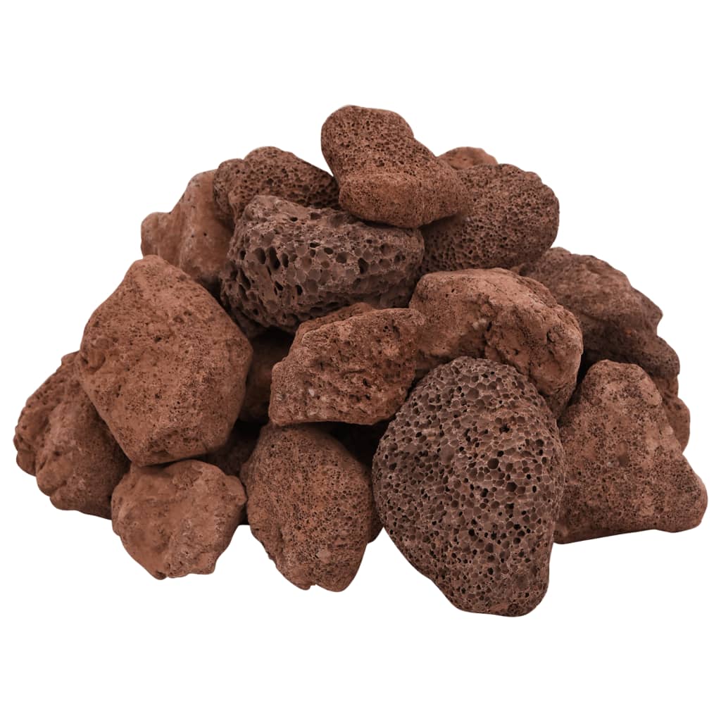 Vidaxl lavastenen 10 kg 5-8 cm rood