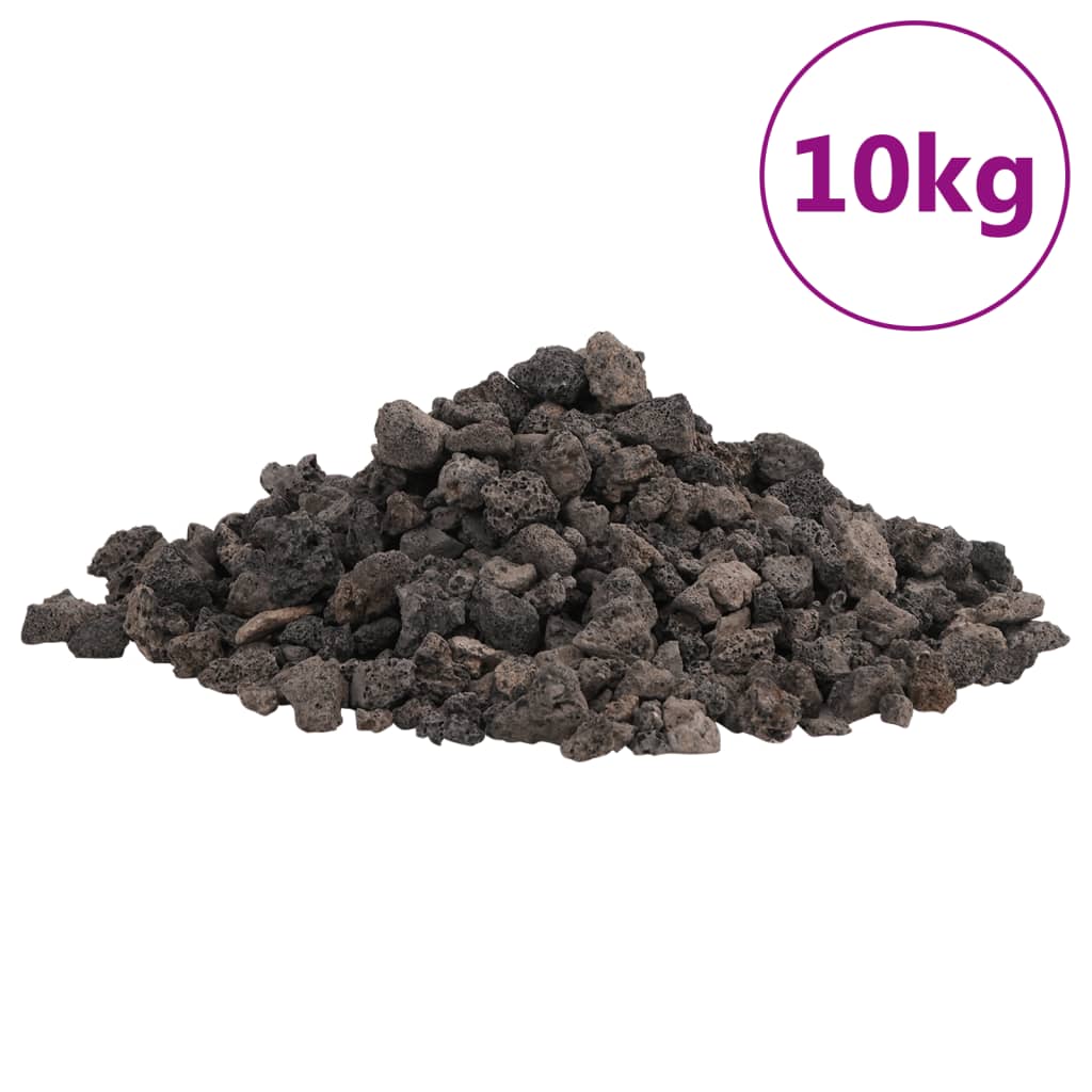 Vidaxl Lava stones 10 kg 1-2 cm Black