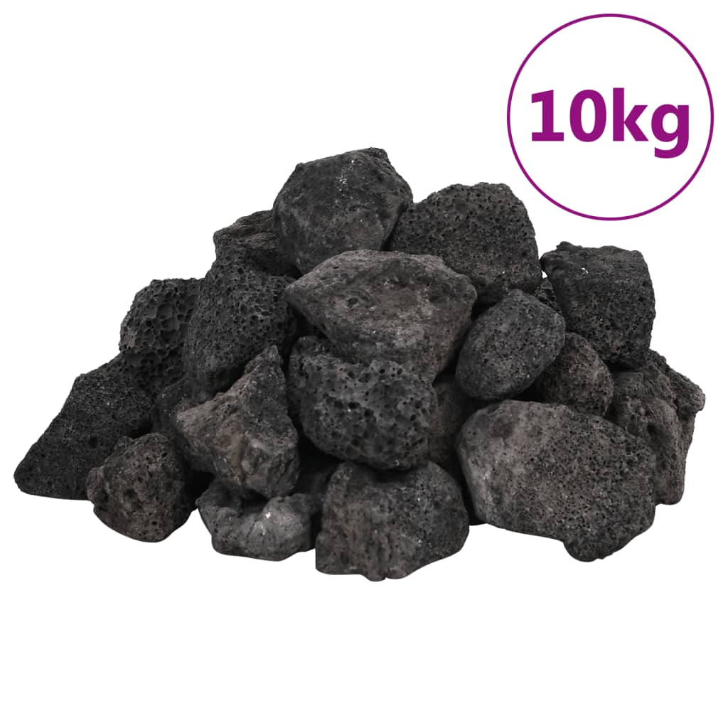 Vidaxl lavastenen 10 kg 3-5 cm zwart