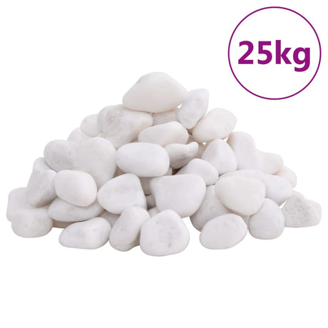 Vidaxl kiezelstenen gepolijst 2-5 cm 25 kg wit