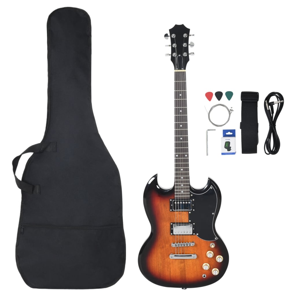 Guitarra Vidaxl para principiantes eléctricos con bolsa 4 4 39 Negro