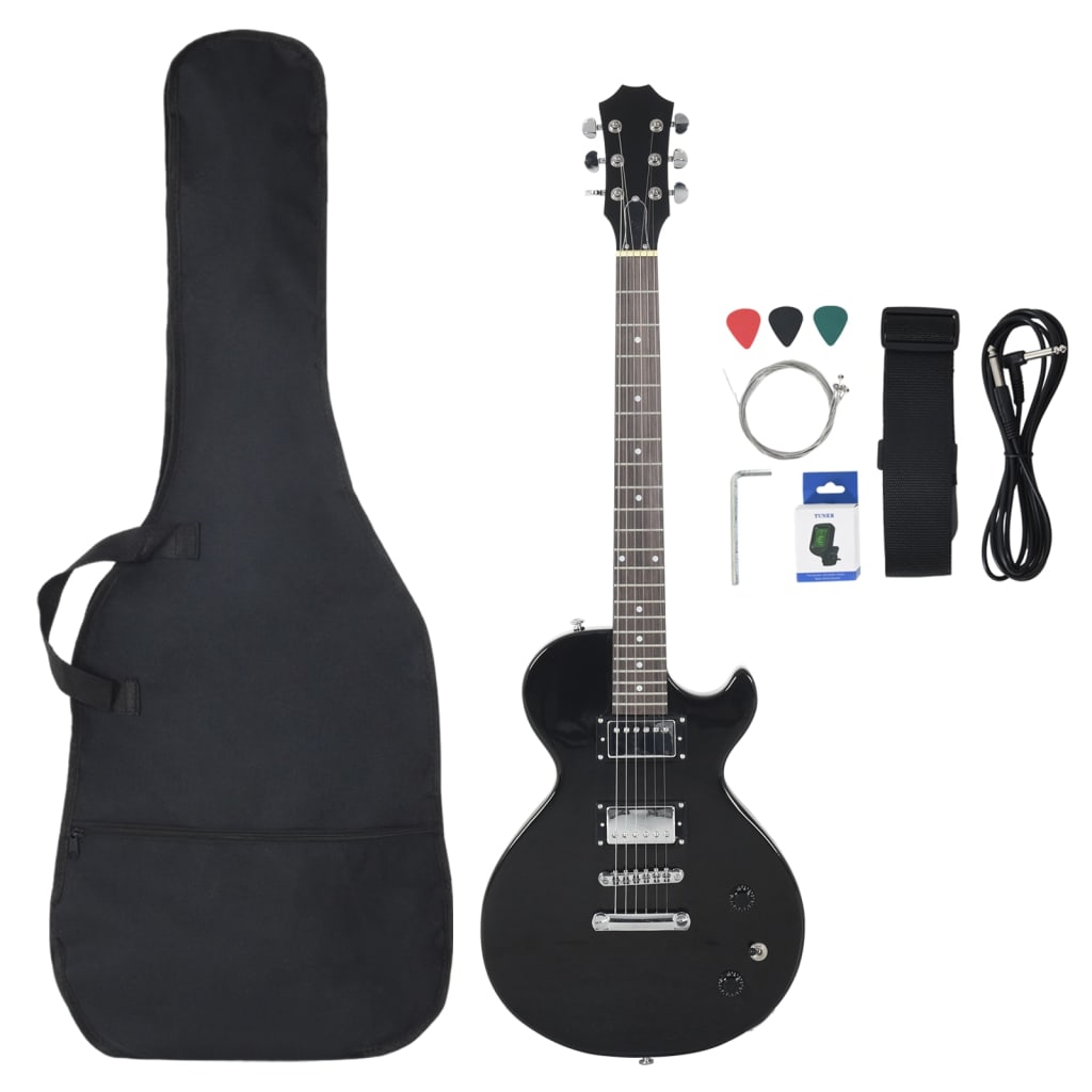 Vidaxl gitar for nybegynnere elektrisk med bag 4 4 39 svart