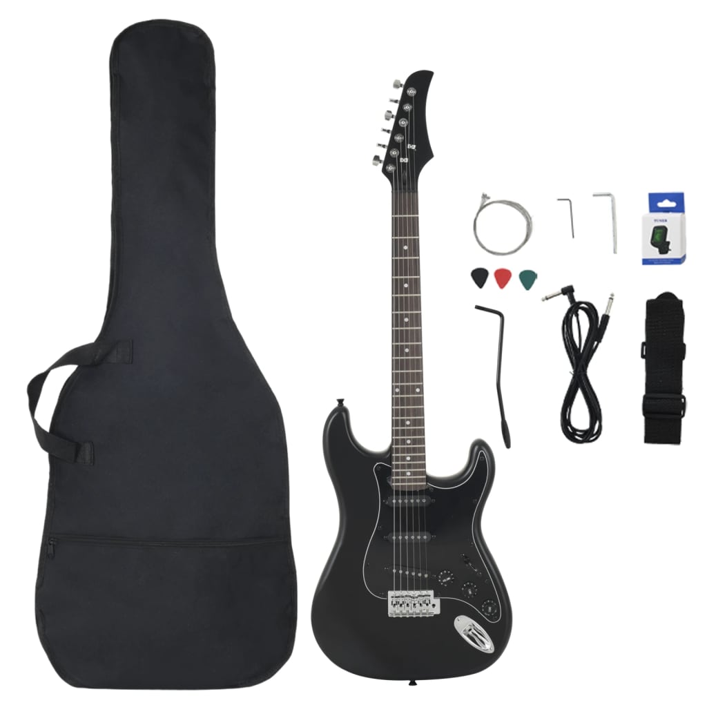 Vidaxl gitar for nybegynnere elektrisk med bag 4 4 39 svart