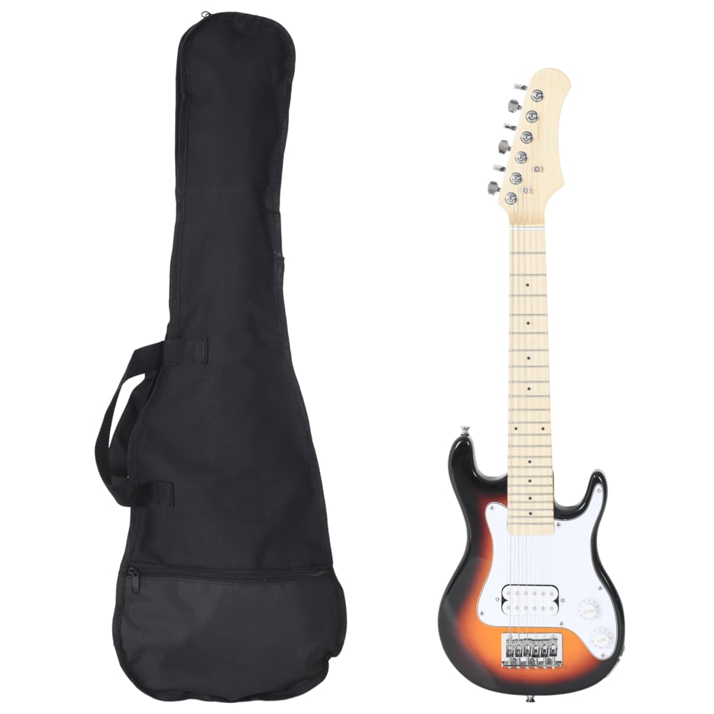 BIDAXL GUITAR FÖR BARN ELEKTRISKT MED TAS 3 4 30 BROWN OCH VIT