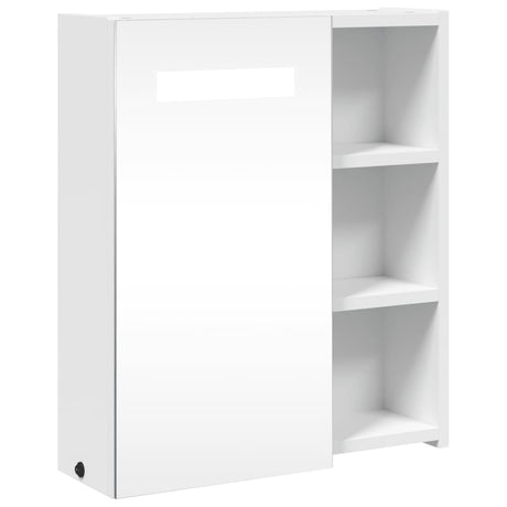 Vidaxl badkamerkast met spiegel en led 45x13x52 cm wit