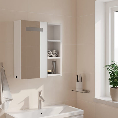 Vidaxl badkamerkast met spiegel en led 45x13x52 cm wit