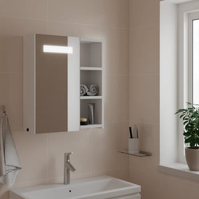 Vidaxl badkamerkast met spiegel en led 45x13x52 cm wit