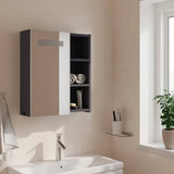 Vidaxl badkamerkast met spiegel en led 45x13x52 cm grijs