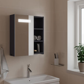 Vidaxl badkamerkast met spiegel en led 45x13x52 cm grijs