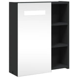 Vidaxl badkamerkast met spiegel en led 45x13x52 cm zwart