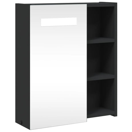 Vidaxl badkamerkast met spiegel en led 45x13x52 cm zwart