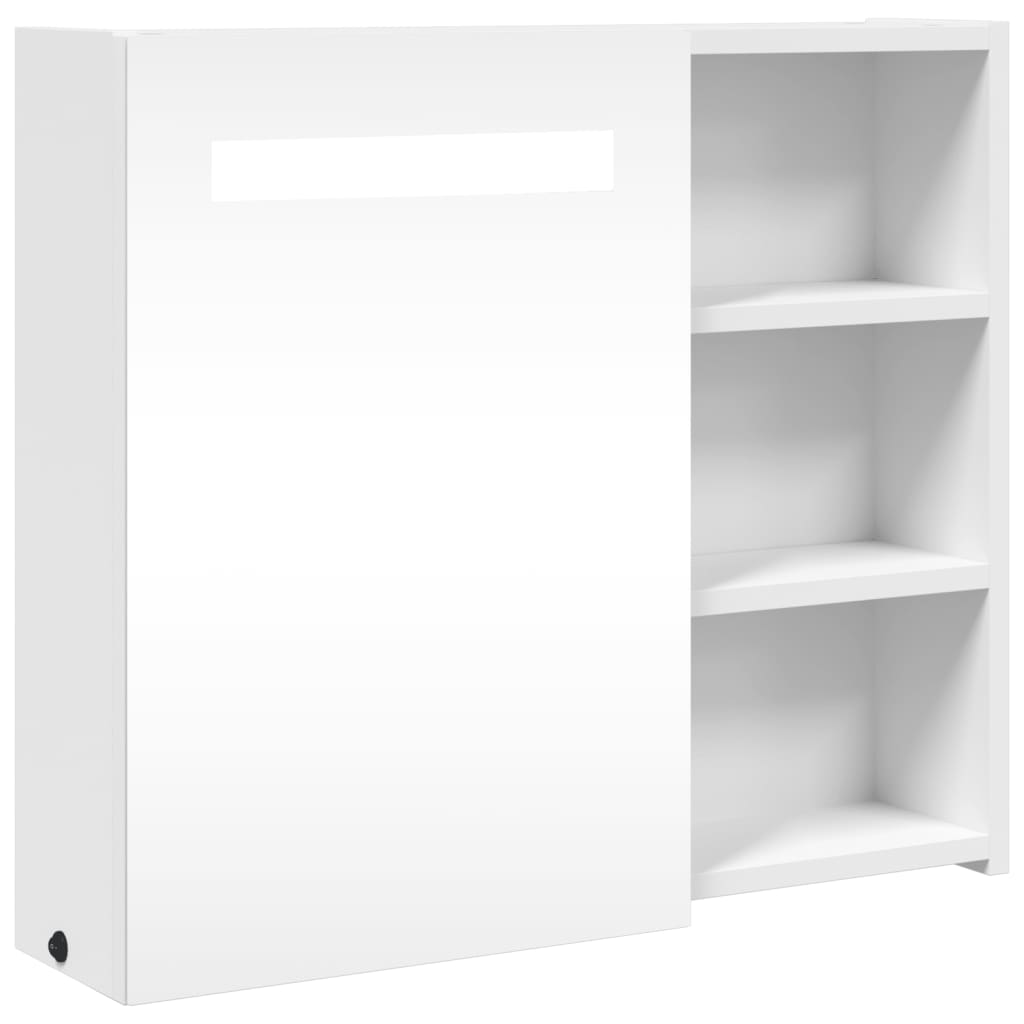 Vidaxl badkamerkast met spiegel en led 60x13x52 cm wit