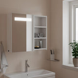 Vidaxl badkamerkast met spiegel en led 60x13x52 cm wit
