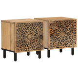 Vidaxl nachtkastjes 2 st 40x33x46 cm massief mangohout