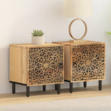 Vidaxl nachtkastjes 2 st 40x33x46 cm massief mangohout