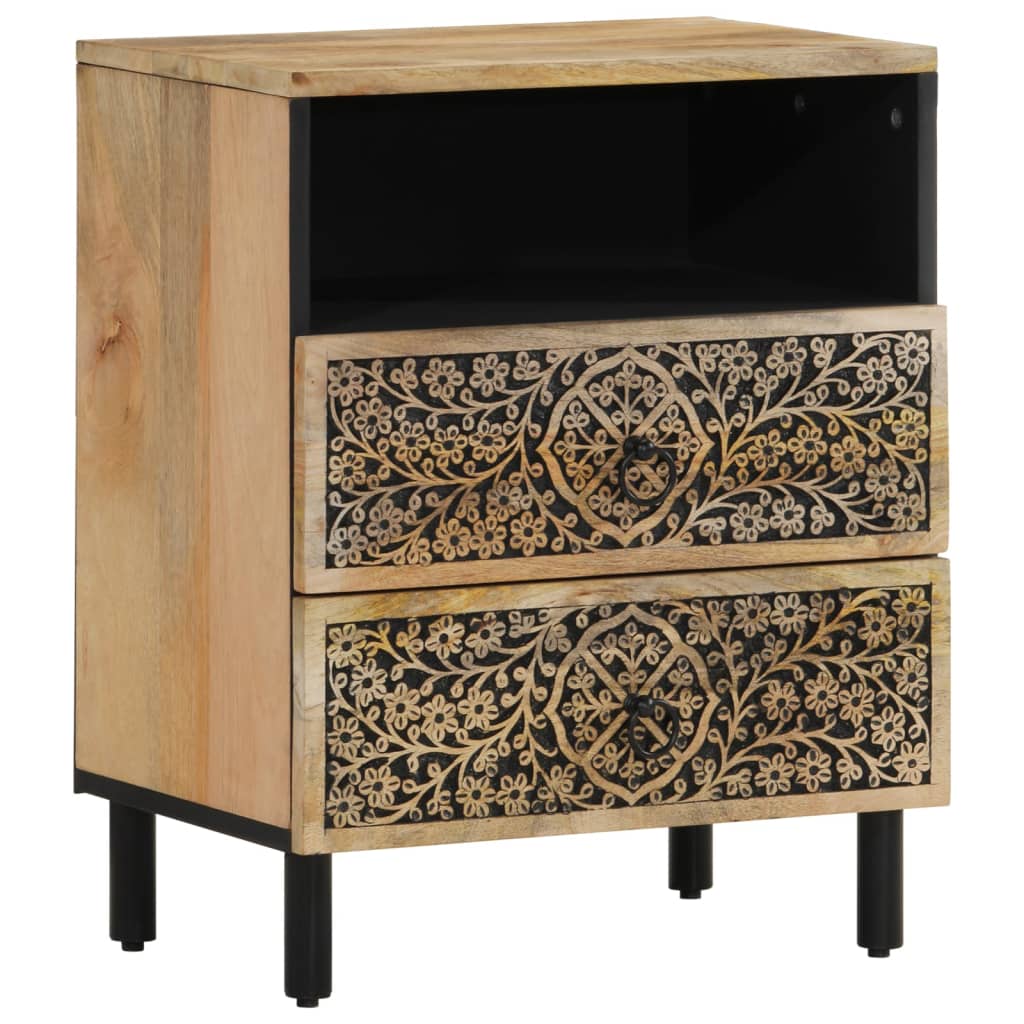 Vidaxl nachtkastje 50x33x60 cm massief mangohout