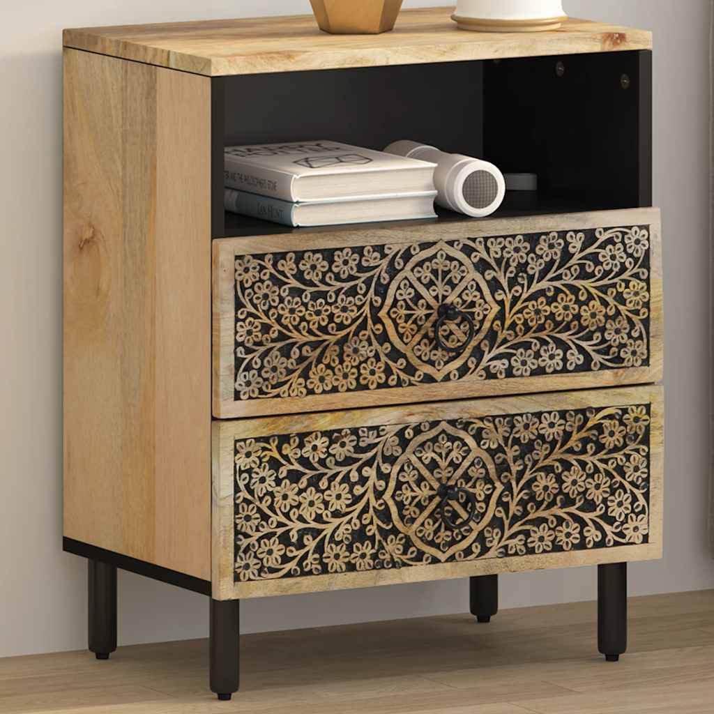 Vidaxl nachtkastje 50x33x60 cm massief mangohout
