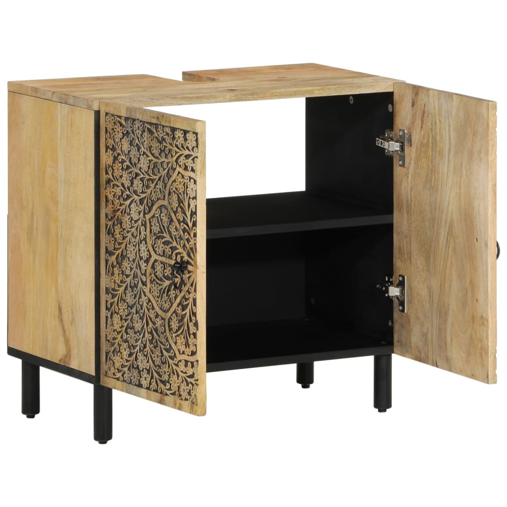 Vidaxl wastafelkast 62x33x58 cm massief mangohout