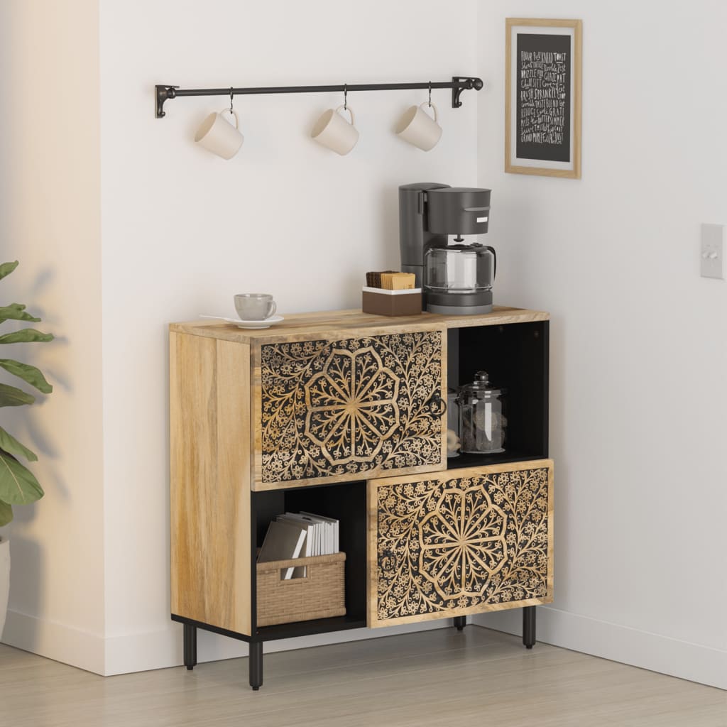 Vidaxl bijzetkast 80x33x75 cm massief mangohout