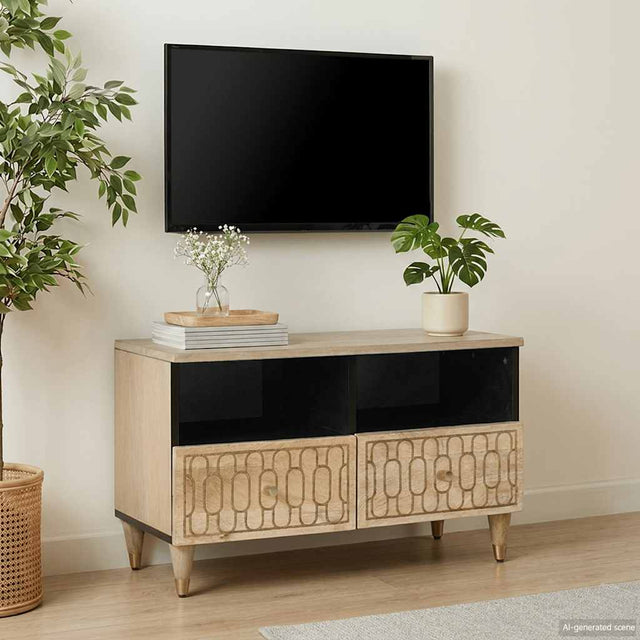 Vidaxl tv-meubel 70x33x46 cm massief mangohout
