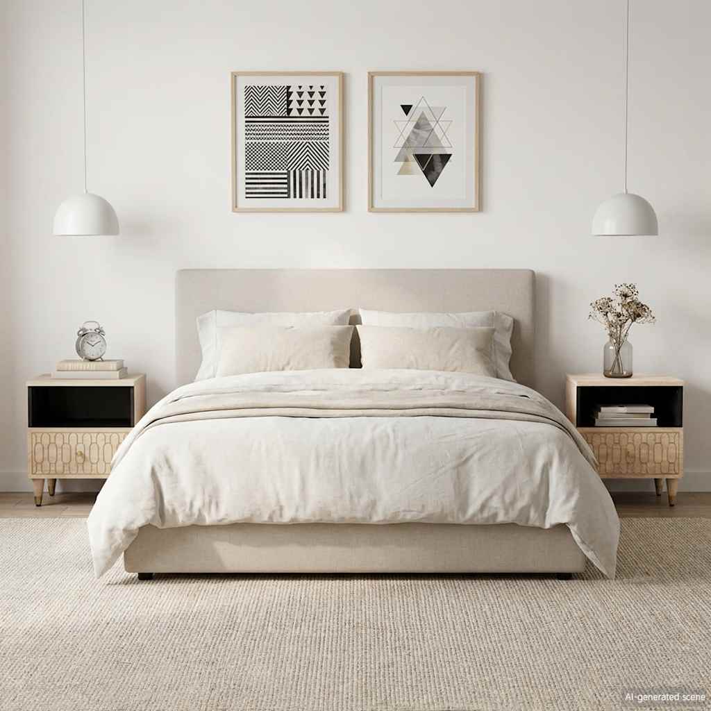 Vidaxl nachtkastjes 2 st 40x33x46 cm massief mangohout