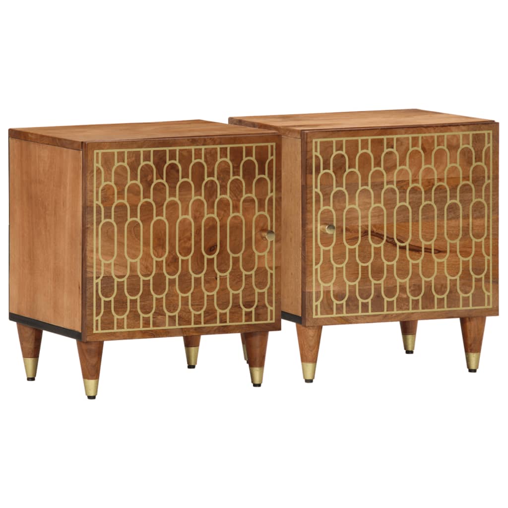 Vidaxl nachtkastjes 2 st 40x33x46 cm massief mangohout