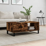 Vidaxl salontafel 90x50x36,5 cm bewerkt hout gerookt eikenkleurig