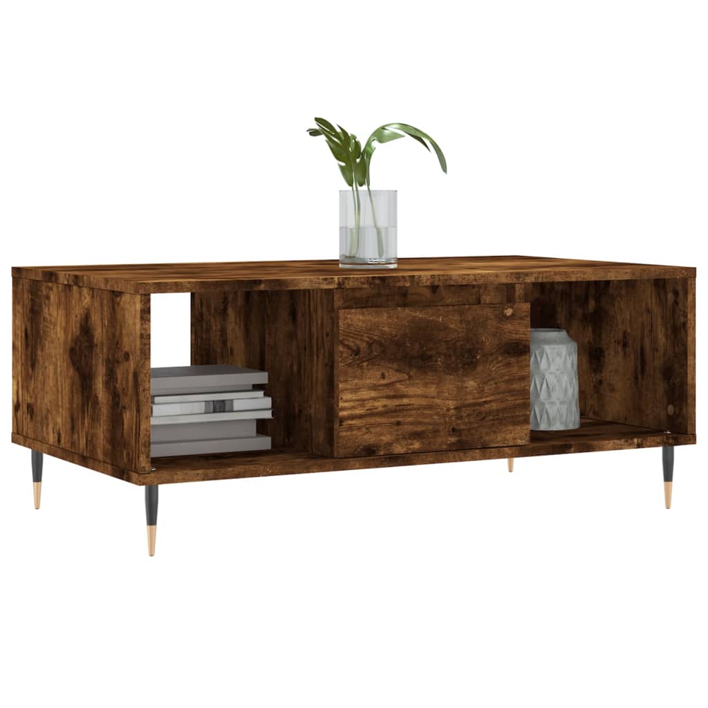 Vidaxl salontafel 90x50x36,5 cm bewerkt hout gerookt eikenkleurig
