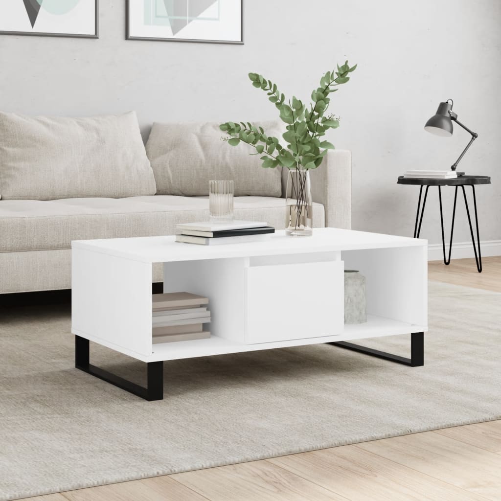 Vidaxl salontafel 90x50x36,5 cm bewerkt hout wit