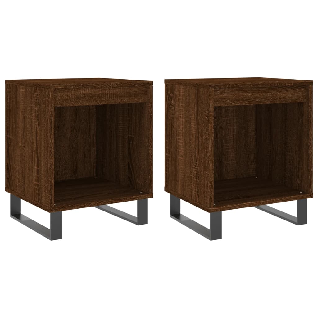 Vidaxl nachtkastjes 2 st 40x35x50 cm bewerkt hout bruin eikenkleur