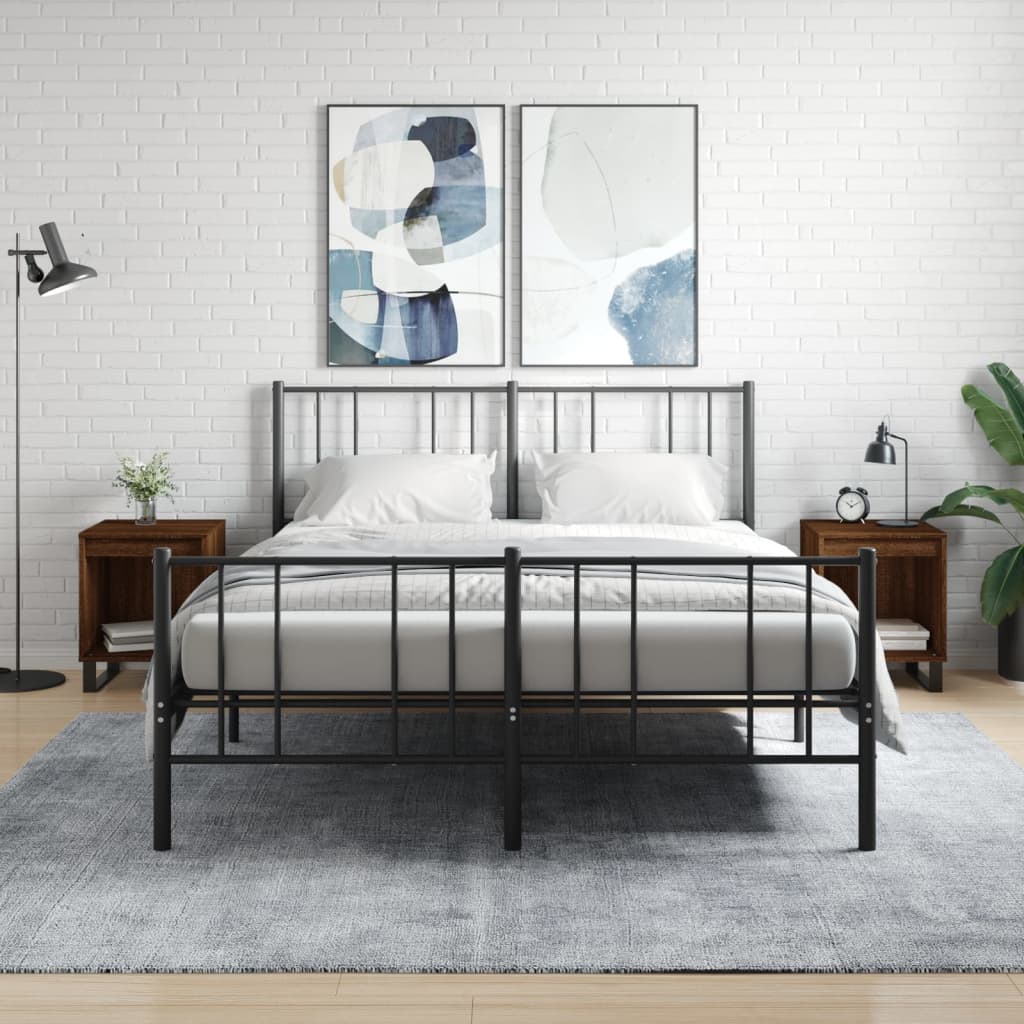 Vidaxl nachtkastjes 2 st 40x35x50 cm bewerkt hout bruin eikenkleur