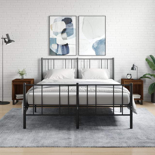 Vidaxl nachtkastjes 2 st 40x35x50 cm bewerkt hout bruin eikenkleur