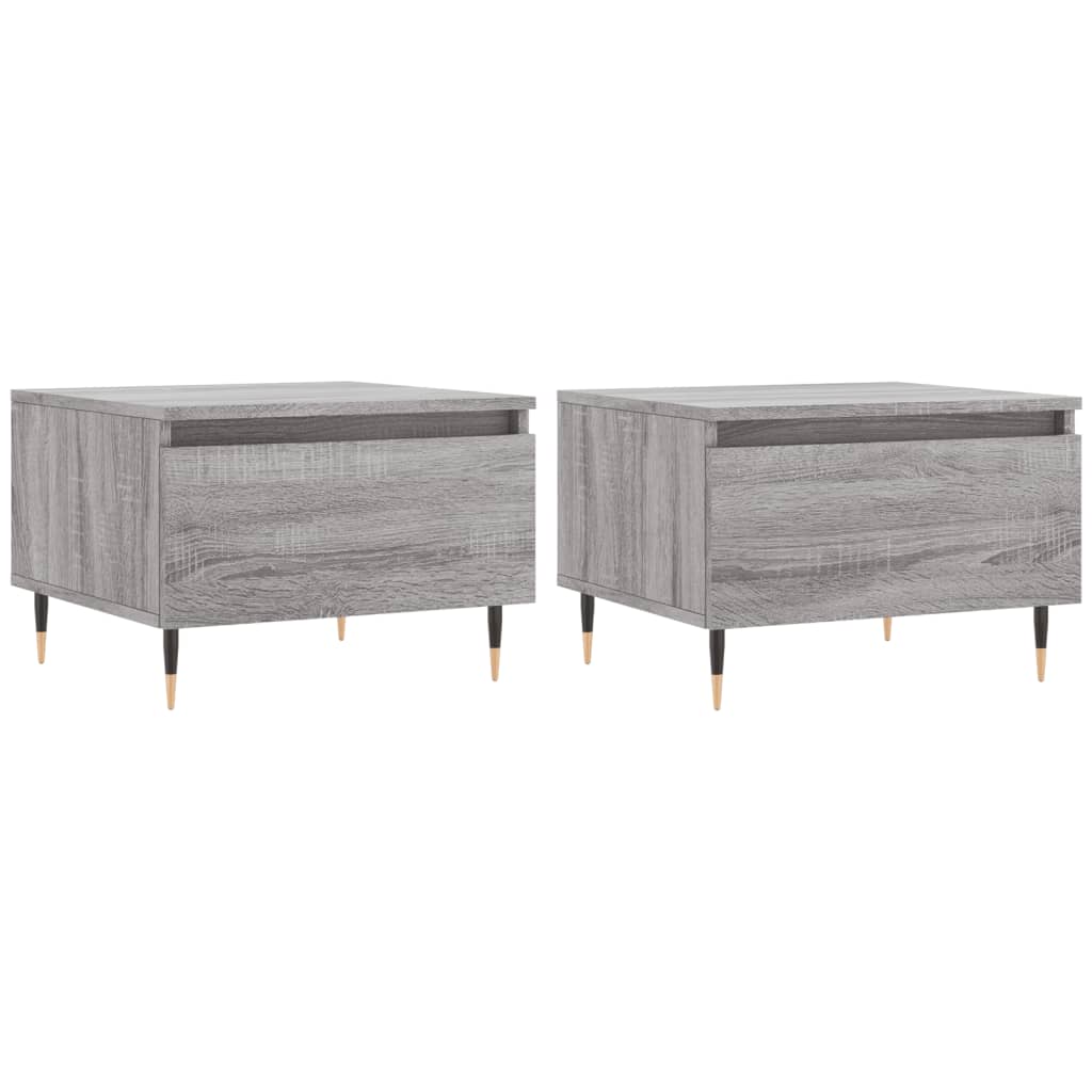 Vidaxl salontafels 2 st 50x46x35 cm bewerkt hout grijs sonoma eiken