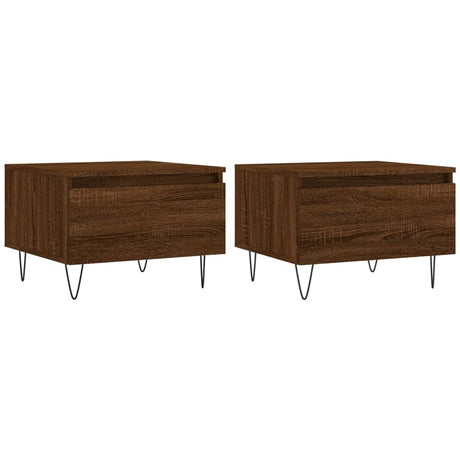 Vidaxl salontafels 2 st 50x46x35 cm bewerkt hout bruin eikenkleur