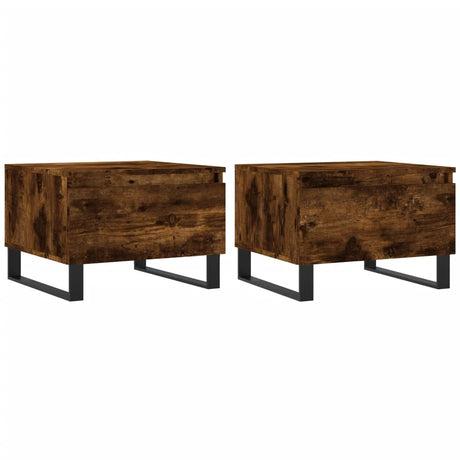 Vidaxl salontafels 2 st 50x46x35 cm bewerkt hout gerookt eikenkleurig