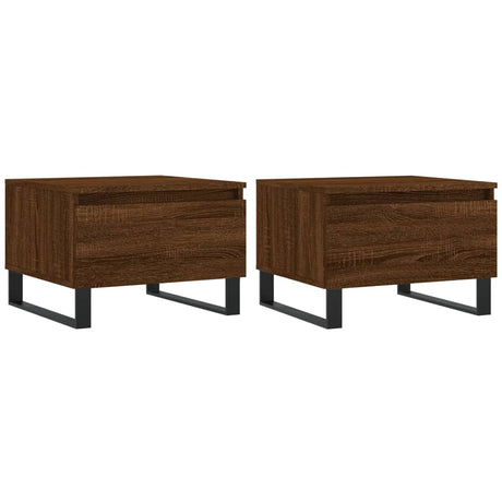 Vidaxl salontafels 2 st 50x46x35 cm bewerkt hout bruin eikenkleur
