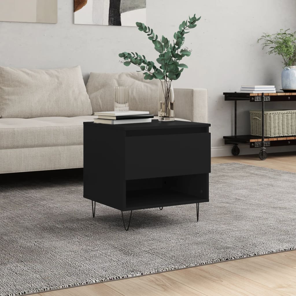 Vidaxl salontafel 50x46x50 cm bewerkt hout zwart