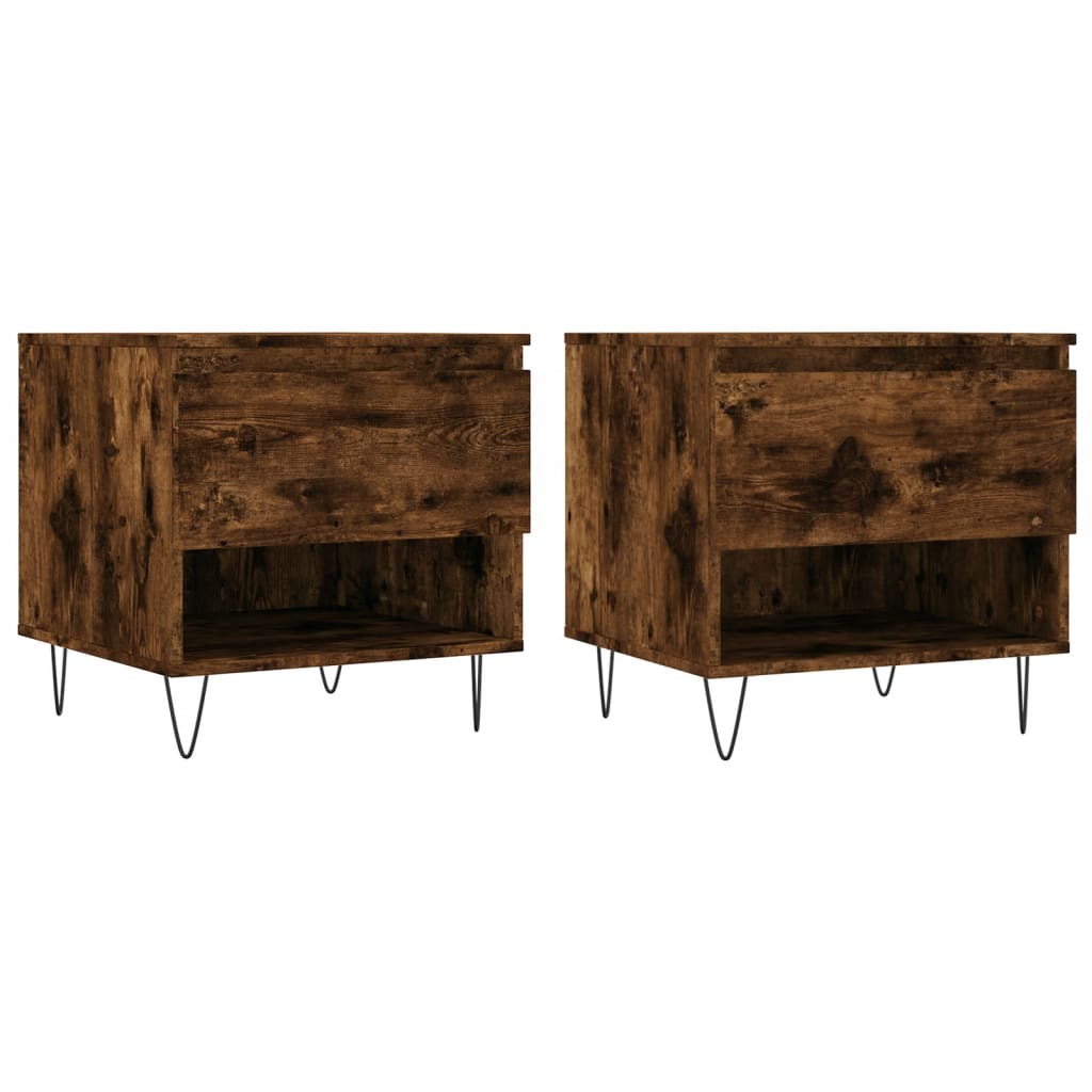 Vidaxl salontafels 2 st 50x46x50 cm bewerkt hout gerookt eikenkleurig