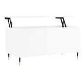 Vidaxl salontafel 90x44,5x45 cm bewerkt hout hoogglans wit