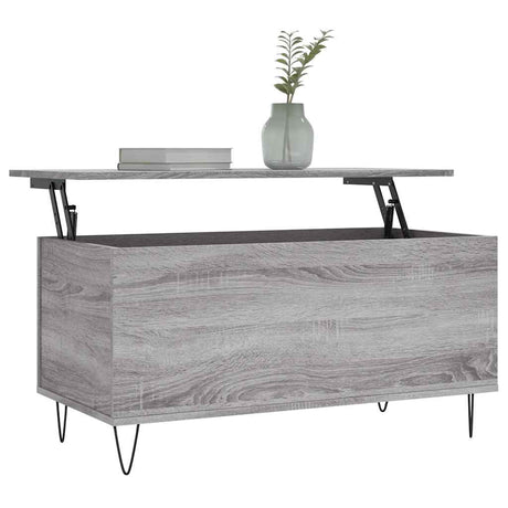 Vidaxl salontafel 90x44,5x45 cm bewerkt hout grijs sonoma eikenkleurig