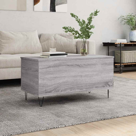 Vidaxl salontafel 90x44,5x45 cm bewerkt hout grijs sonoma eikenkleurig