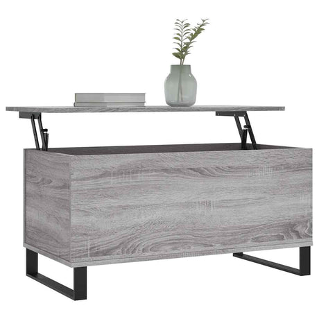 Vidaxl salontafel 90x44,5x45 cm bewerkt hout grijs sonoma eikenkleurig