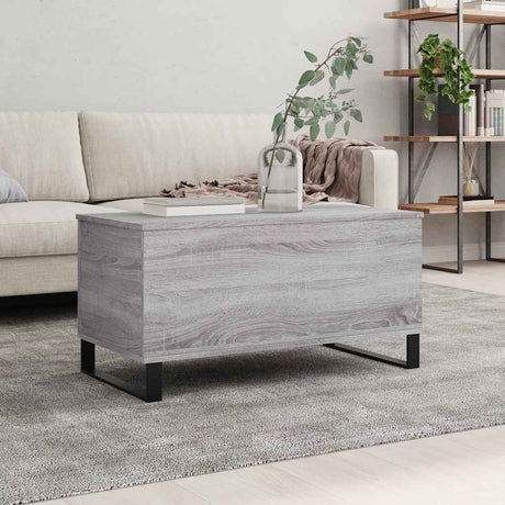 Vidaxl salontafel 90x44,5x45 cm bewerkt hout grijs sonoma eikenkleurig