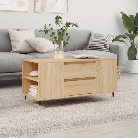 Vidaxl salontafel 102x44,5x50 cm bewerkt hout sonoma eikenkleurig