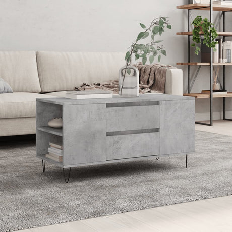 Vidaxl salontafel 102x44,5x50 cm bewerkt hout betongrijs