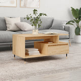 Vidaxl salontafel 90x49x45 cm bewerkt hout sonoma eikenkleurig
