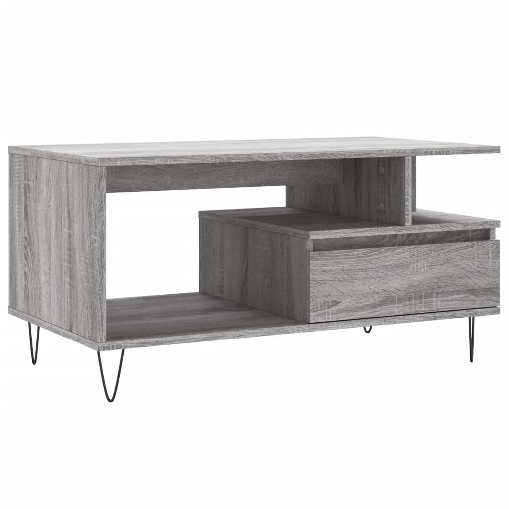Vidaxl salontafel 90x49x45 cm bewerkt hout grijs sonoma